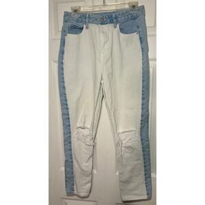Pacsun mom jeans‎ distressed high rise blue/white. Size 28
